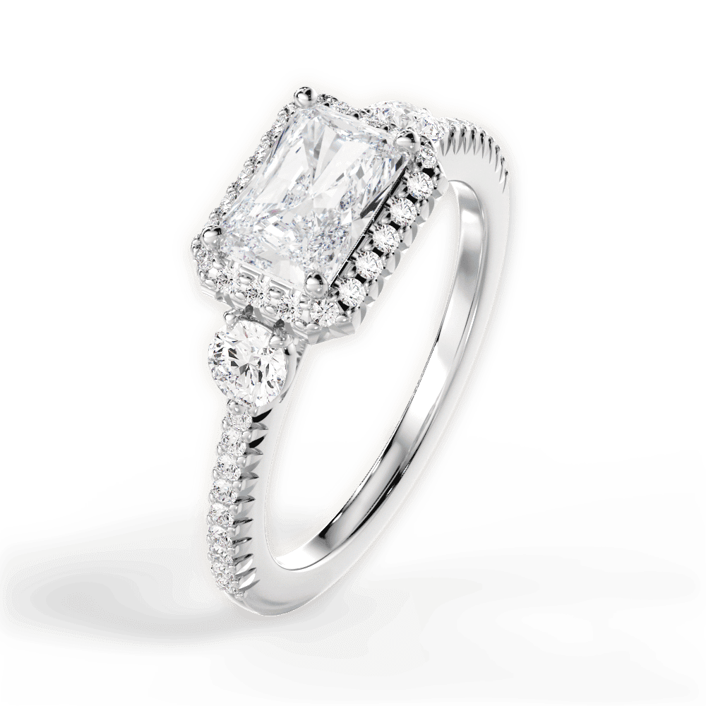 14kt White Gold/18kt White Gold/Platinum/radiant/side