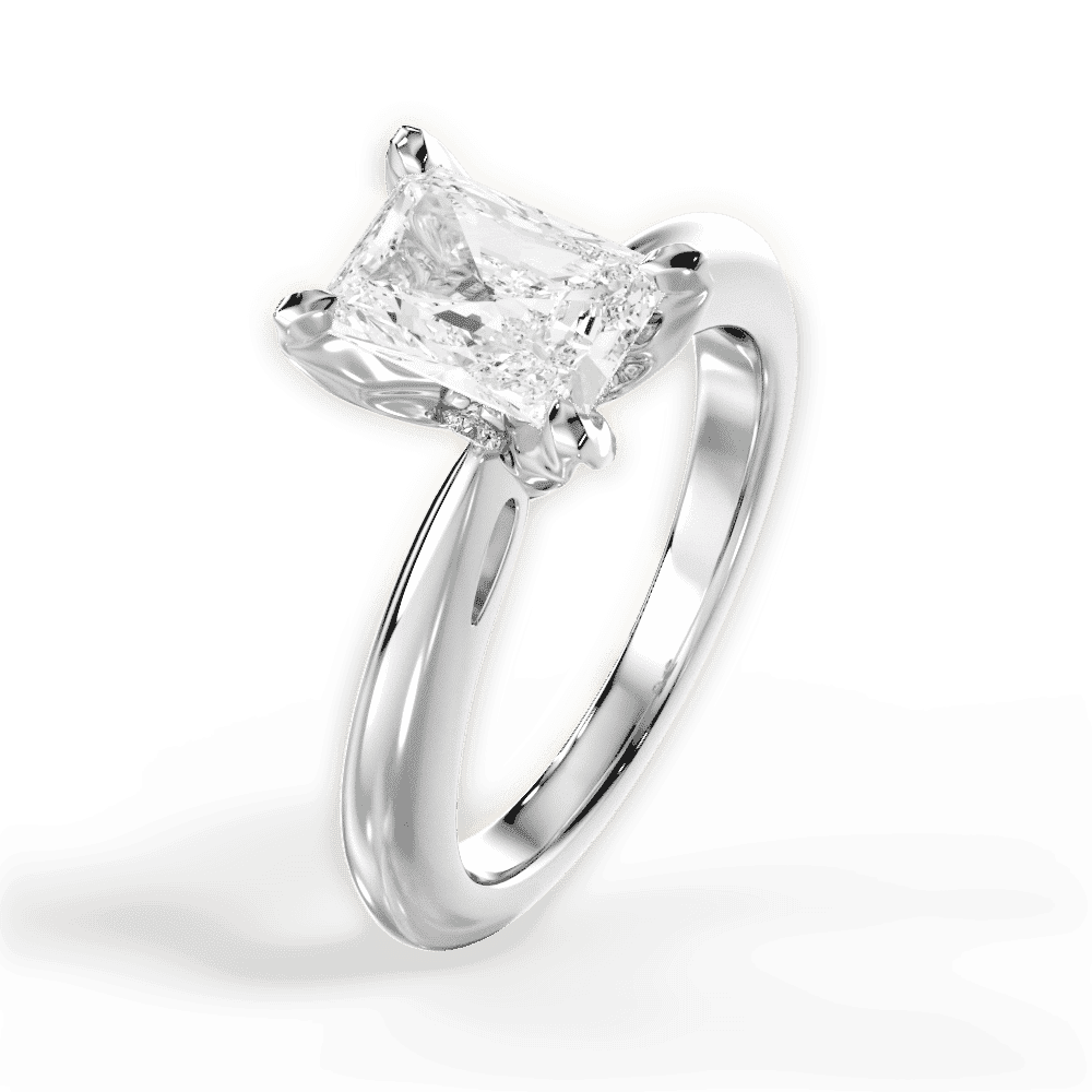 14kt White Gold/18kt White Gold/Platinum/radiant/side