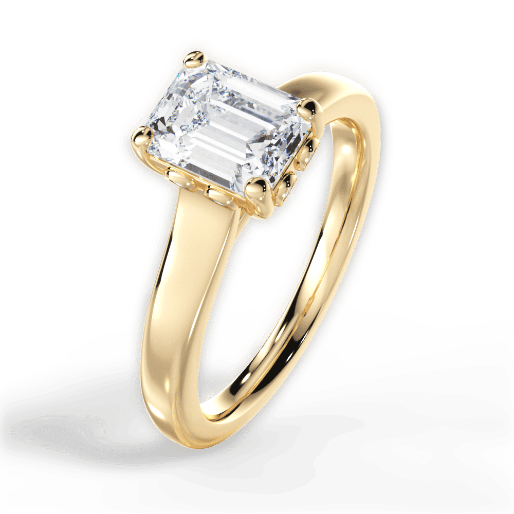 14kt Yellow Gold/18kt Yellow Gold/emerald/side