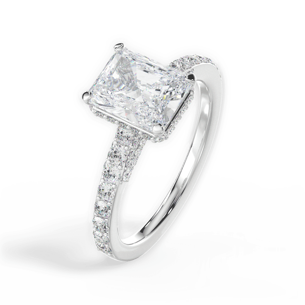 14kt White Gold/18kt White Gold/Platinum/radiant/side