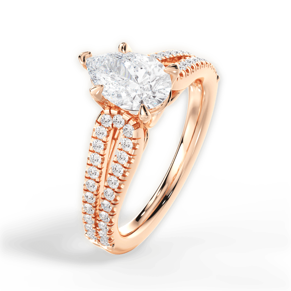 14kt Rose Gold/18kt Rose Gold/pear/side