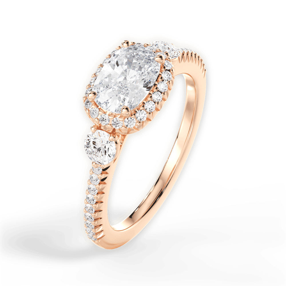 14kt Rose Gold/18kt Rose Gold/cushion/side