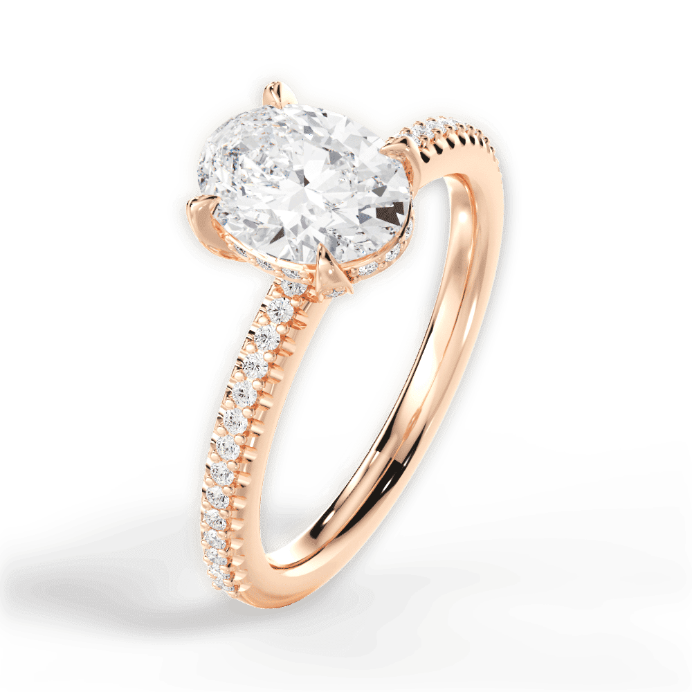 14kt Rose Gold/18kt Rose Gold/oval/side