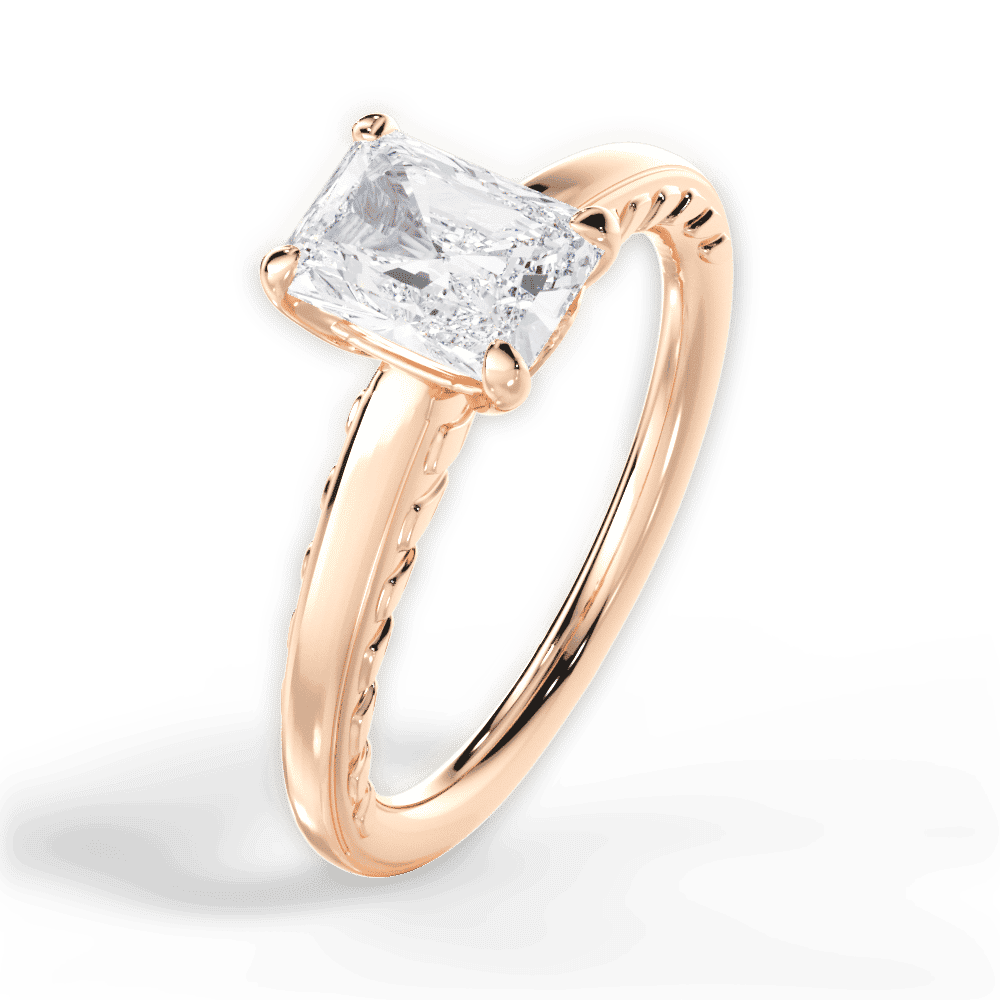 14kt Rose Gold/18kt Rose Gold/radiant/side
