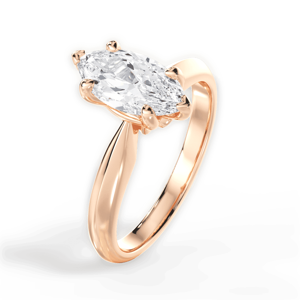 14kt Rose Gold/18kt Rose Gold/marquise/side