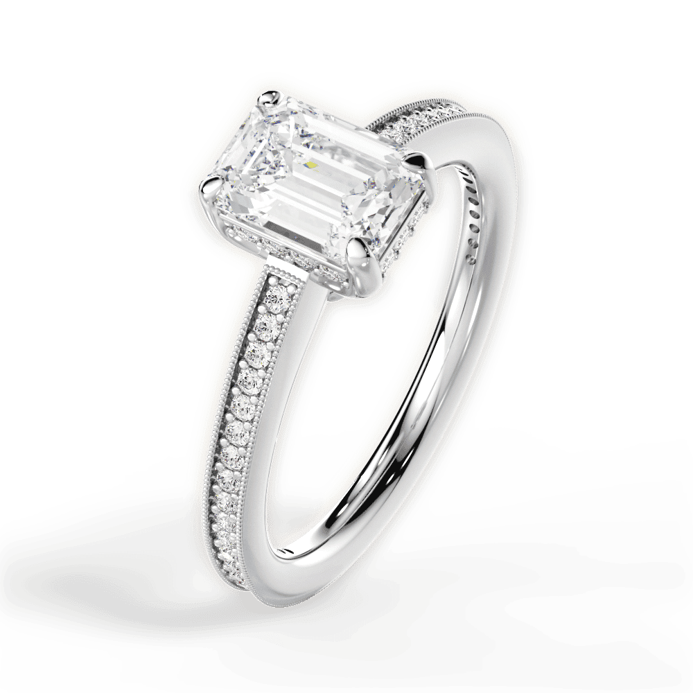 14kt White Gold/18kt White Gold/Platinum/emerald/side