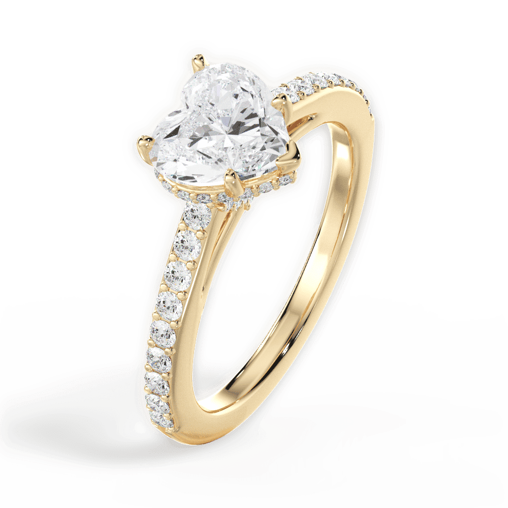 14kt Yellow Gold/18kt Yellow Gold/heart/side