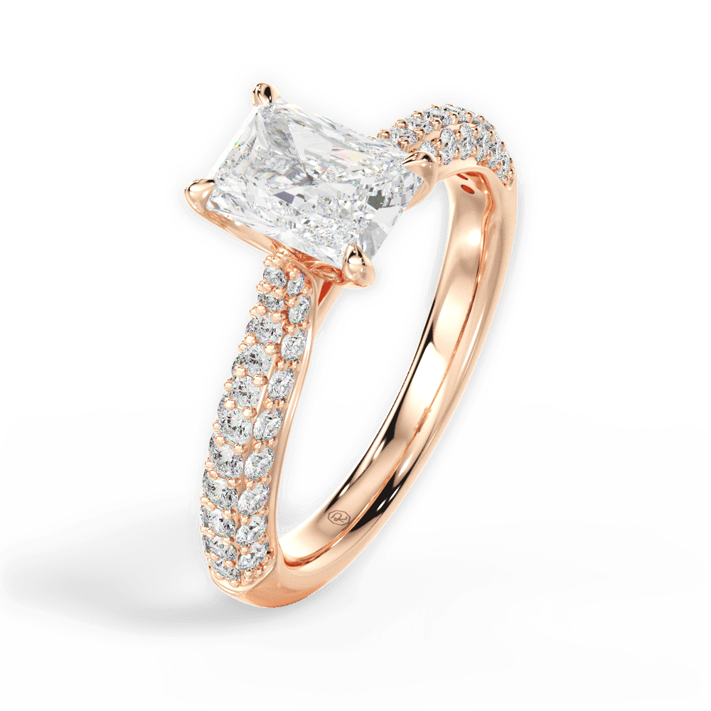 14kt Rose Gold/18kt Rose Gold/radiant/side