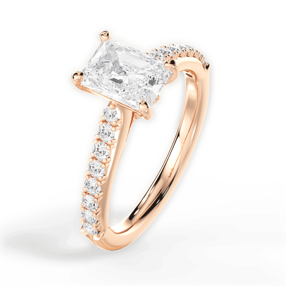 14kt Rose Gold/18kt Rose Gold/radiant/side