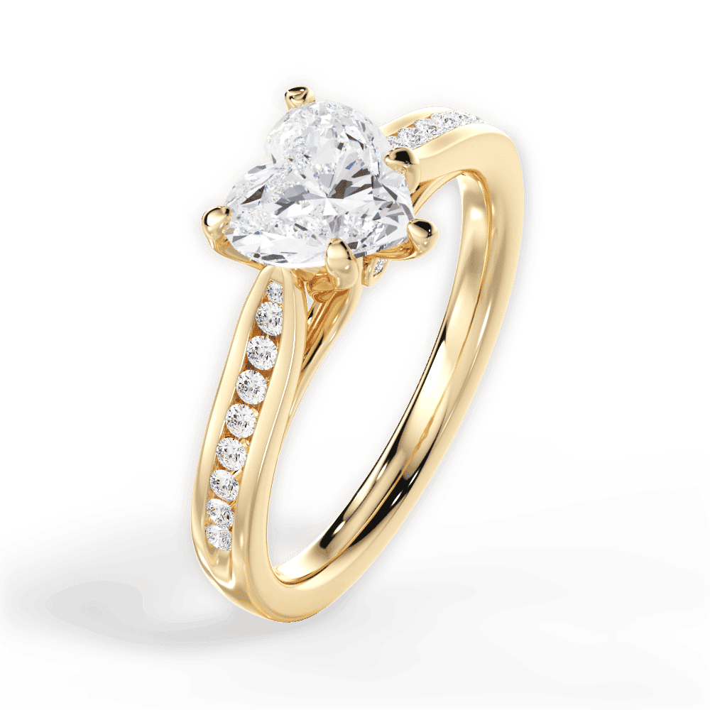 14kt Yellow Gold/18kt Yellow Gold/heart/side