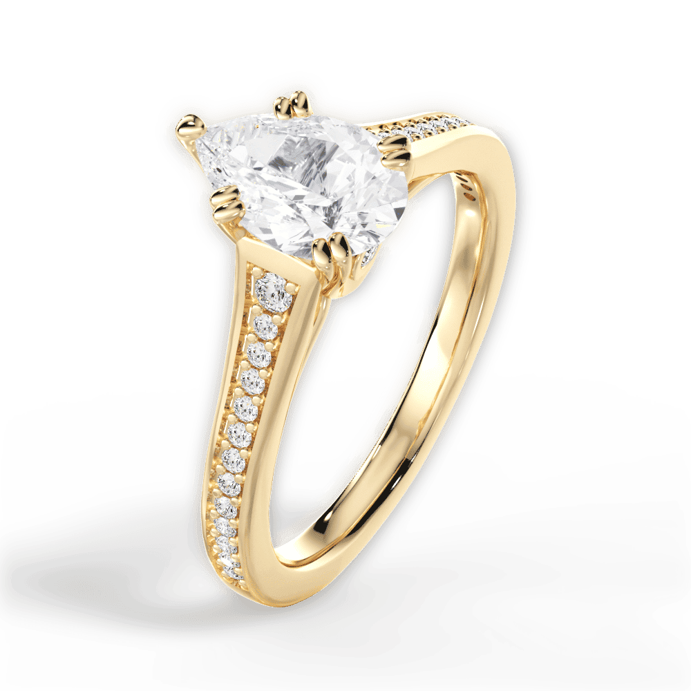 14kt Yellow Gold/18kt Yellow Gold/pear/side