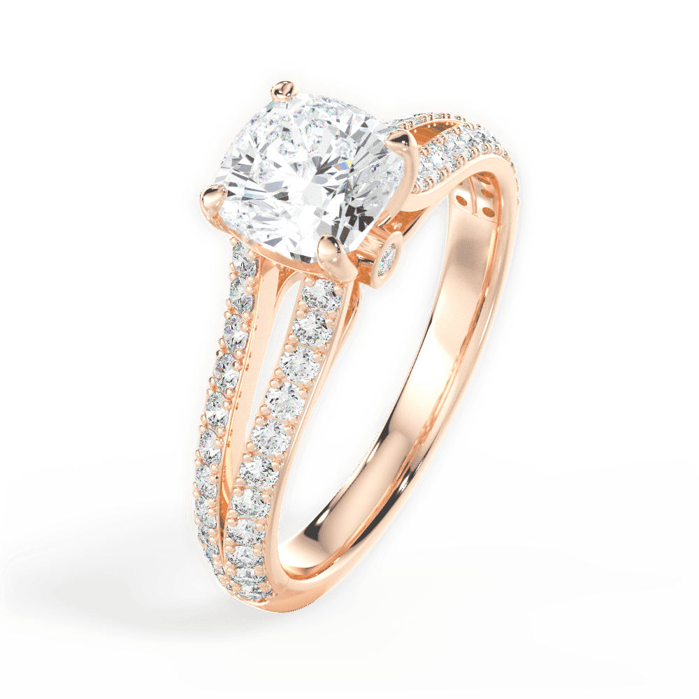 Double French-set Diamond 'V' Engagement Ring With Surprise Diamonds ...