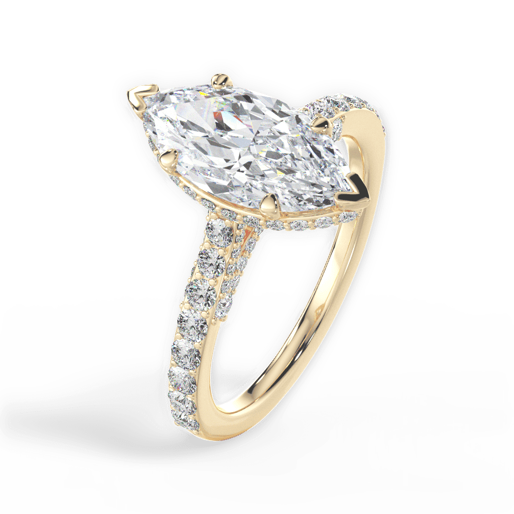 14kt Yellow Gold/18kt Yellow Gold/marquise/side