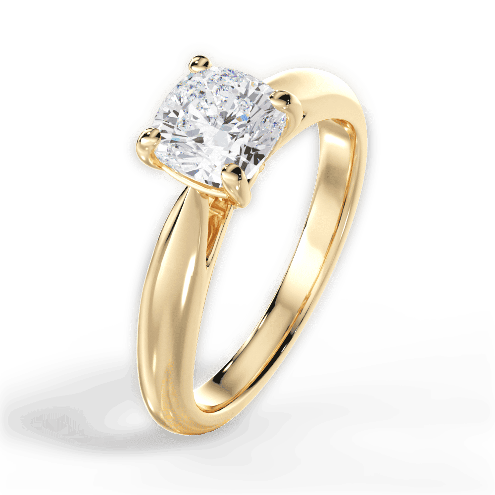 14kt Yellow Gold/18kt Yellow Gold/cushion/side