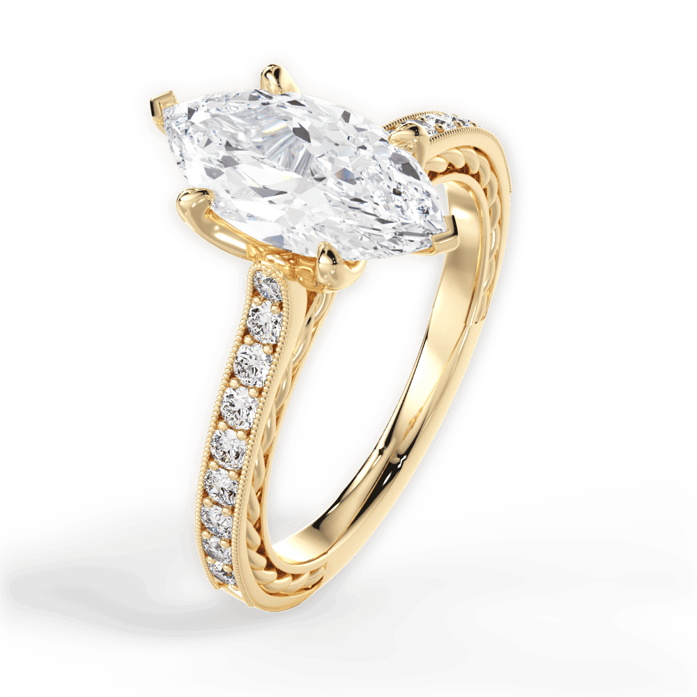 14kt Yellow Gold/18kt Yellow Gold/marquise/side