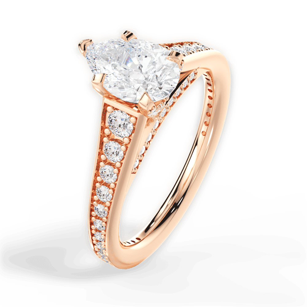 14kt Rose Gold/18kt Rose Gold/pear/side
