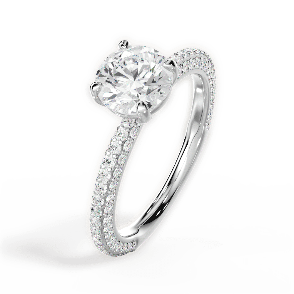 14kt White Gold/18kt White Gold/Platinum/round/side