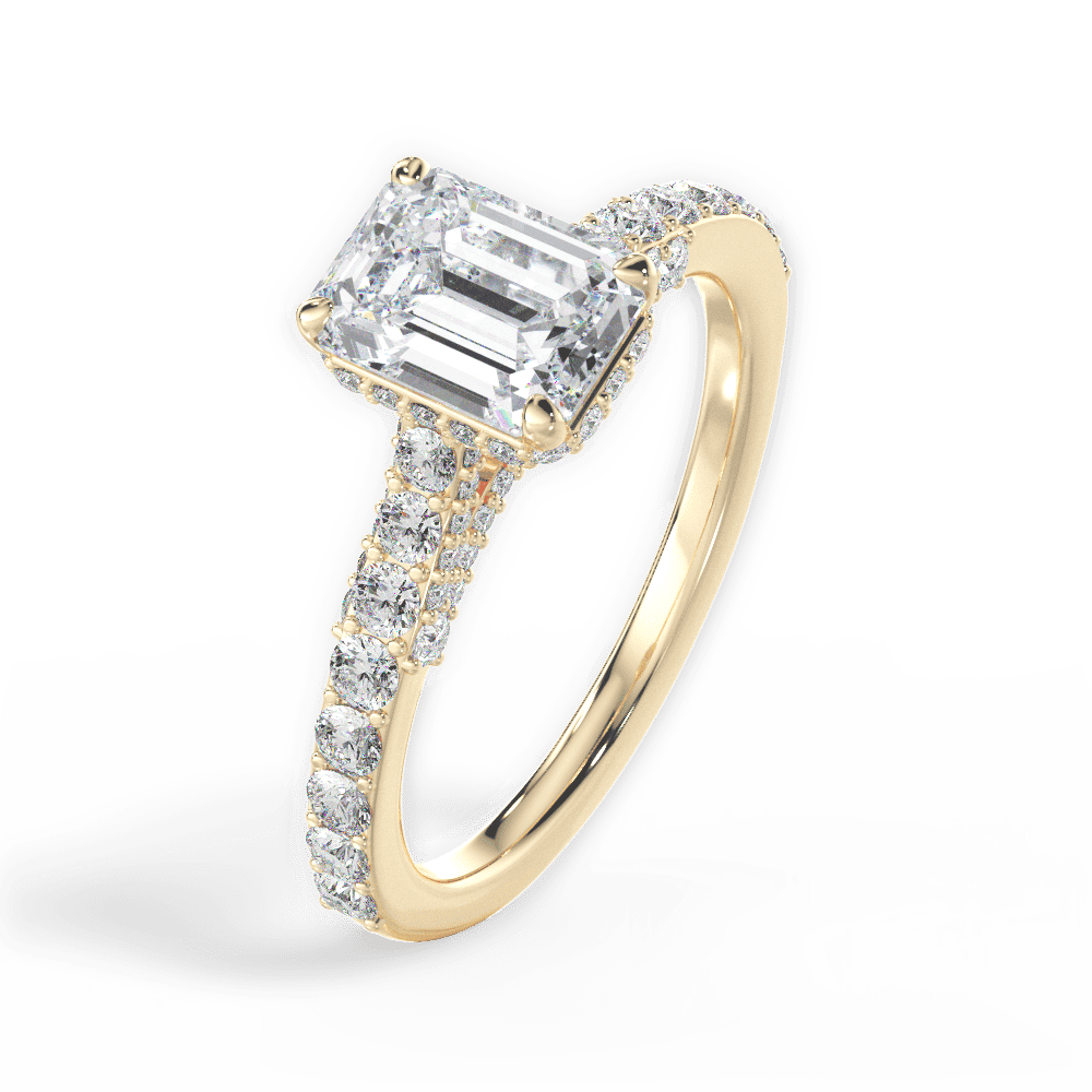 14kt Yellow Gold/18kt Yellow Gold/emerald/side