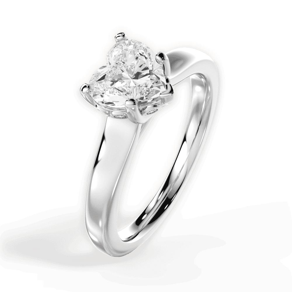 14kt White Gold/18kt White Gold/Platinum/heart/side