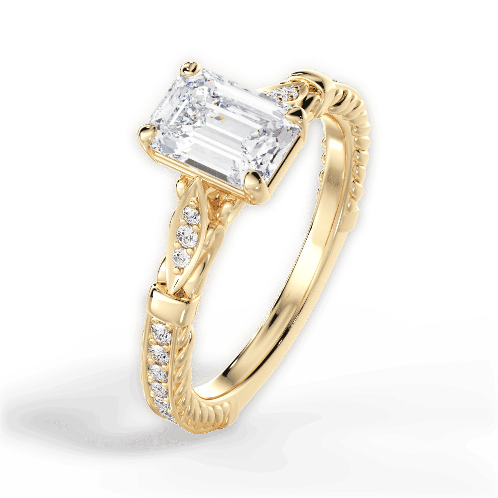 14kt Yellow Gold/18kt Yellow Gold/emerald/side