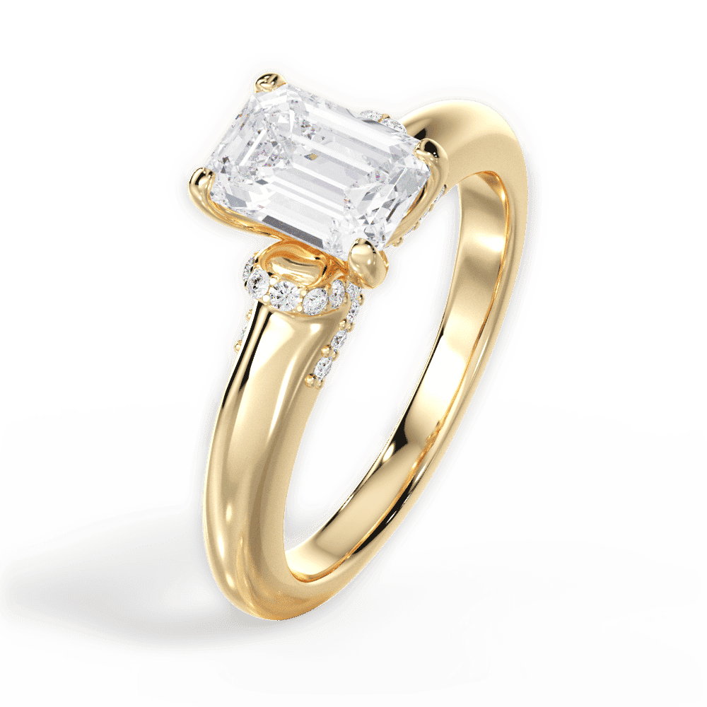 14kt Yellow Gold/18kt Yellow Gold/emerald/side