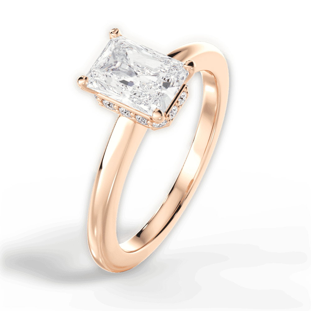 14kt Rose Gold/18kt Rose Gold/radiant/side