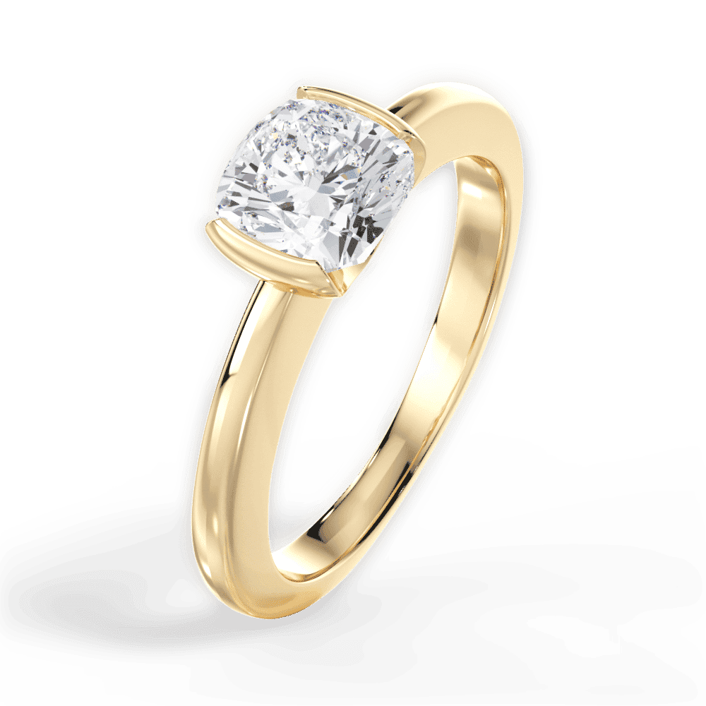 14kt Yellow Gold/18kt Yellow Gold/cushion/side