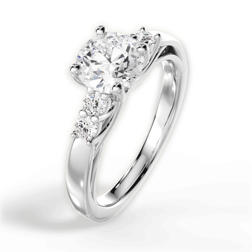 14kt White Gold/18kt White Gold/Platinum/round/side
