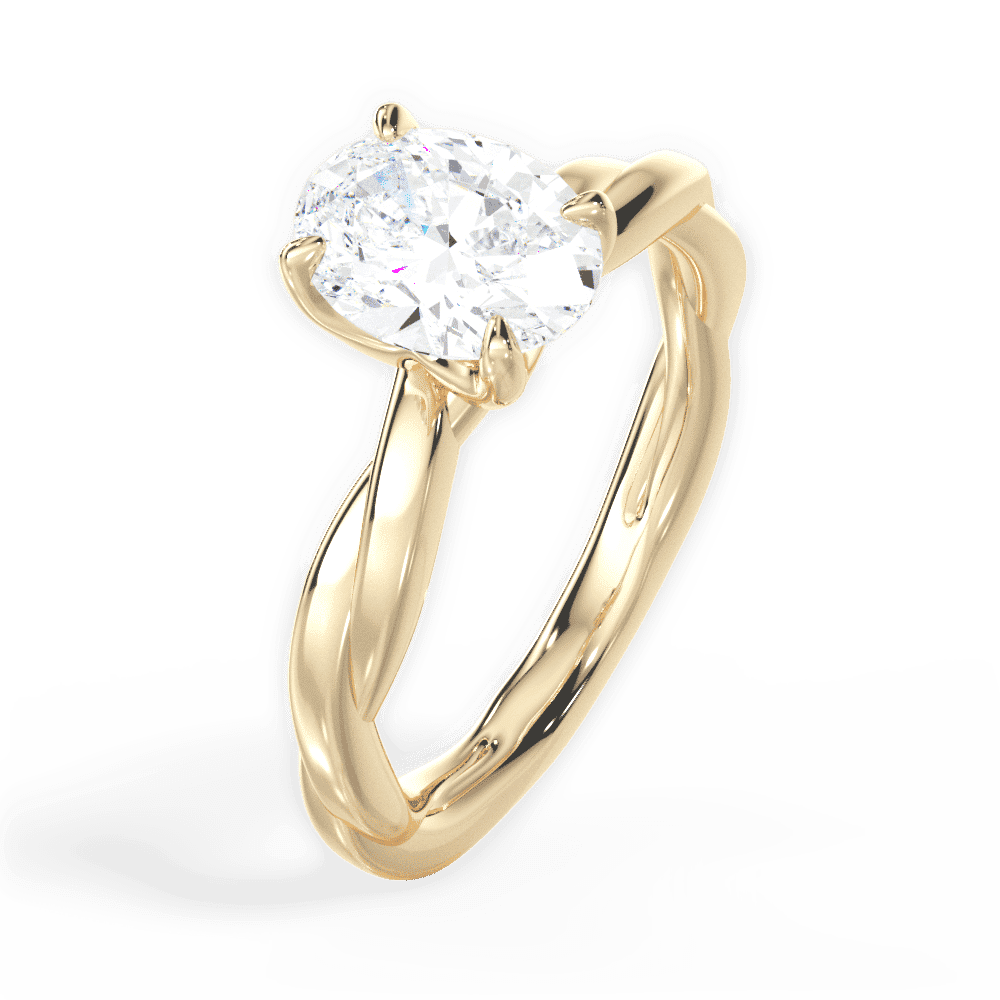 14kt Yellow Gold/18kt Yellow Gold/oval/side