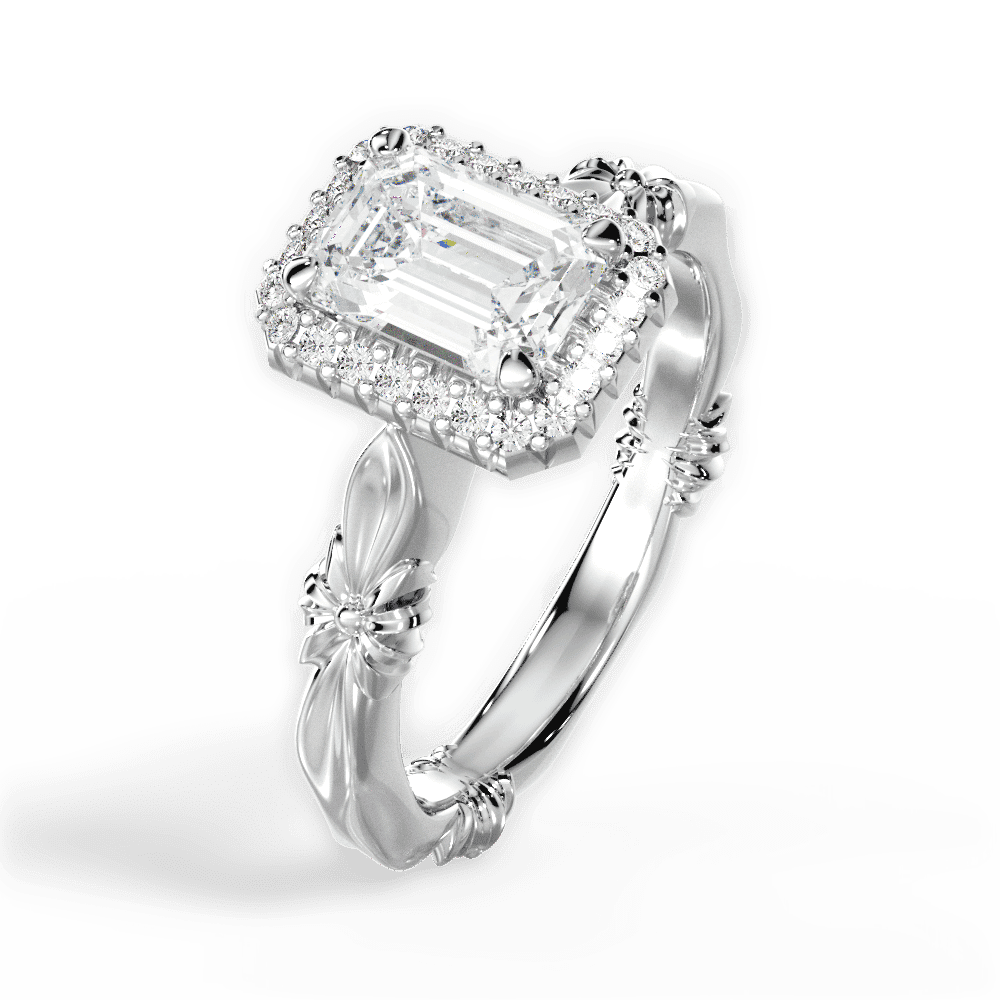 14kt White Gold/18kt White Gold/Platinum/emerald/side