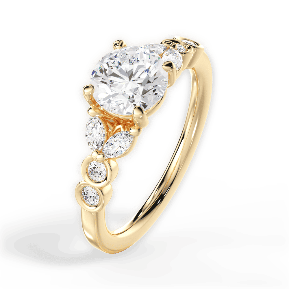 14kt Yellow Gold/18kt Yellow Gold/round/side