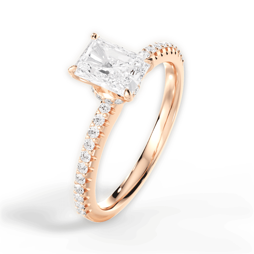 14kt Rose Gold/18kt Rose Gold/radiant/side