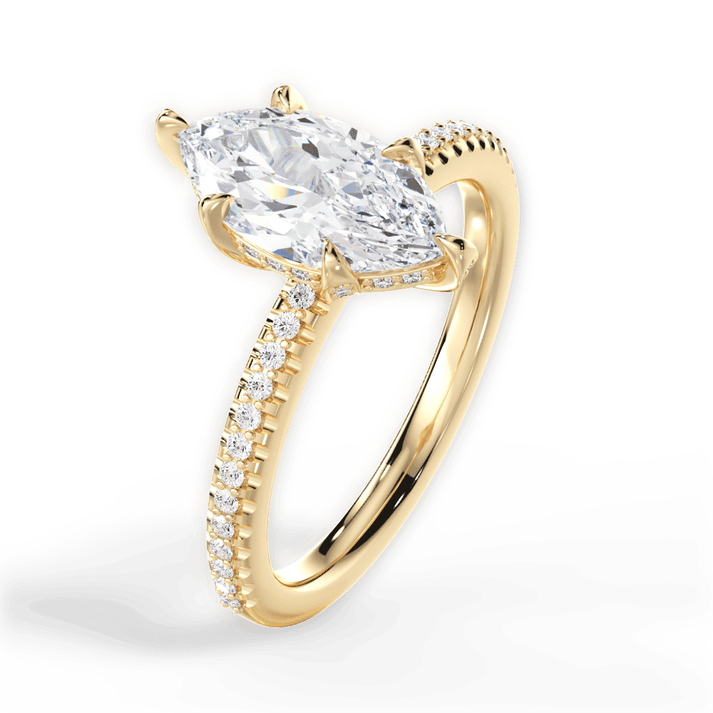 14kt Yellow Gold/18kt Yellow Gold/marquise/side