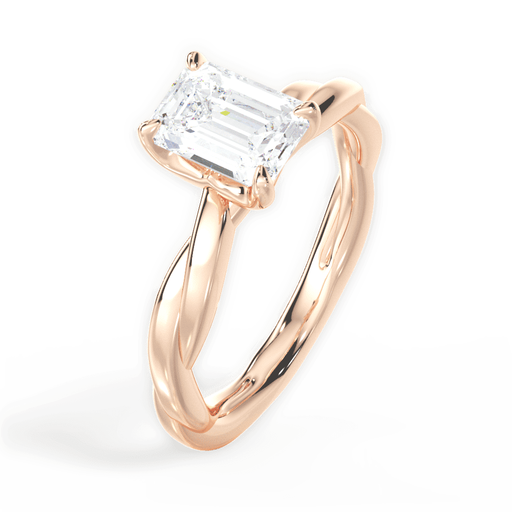 14kt Rose Gold/18kt Rose Gold/emerald/side