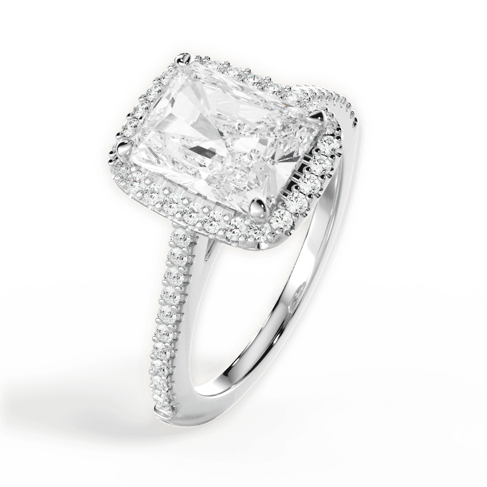 14kt White Gold/18kt White Gold/Platinum/radiant/side