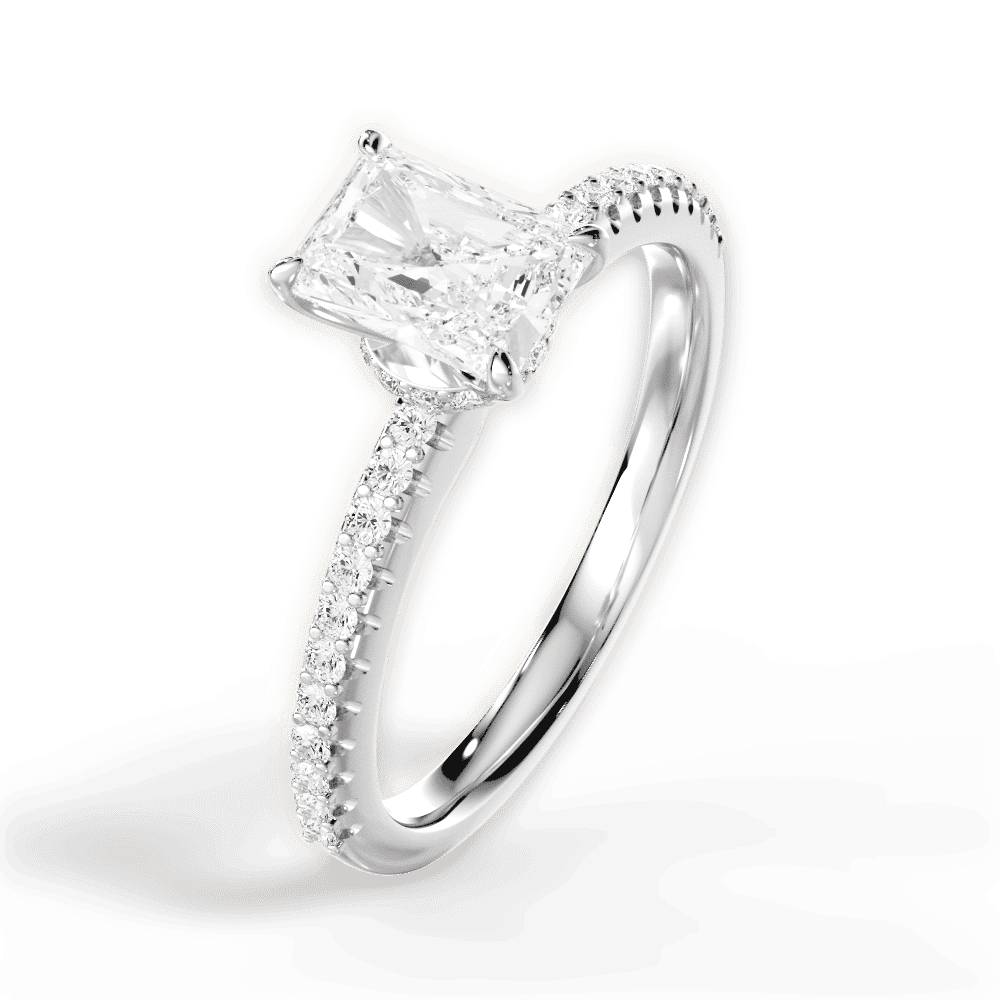 14kt White Gold/18kt White Gold/Platinum/radiant/side