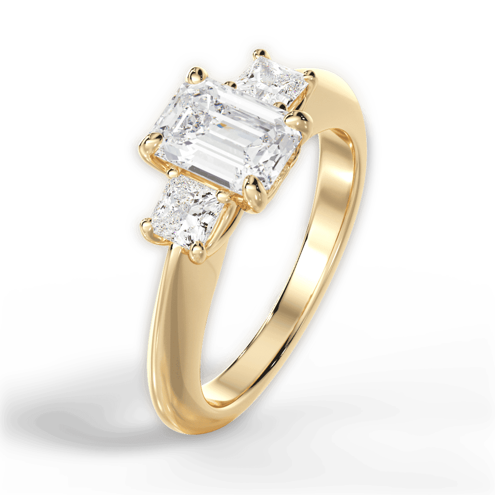 14kt Yellow Gold/18kt Yellow Gold/emerald/side