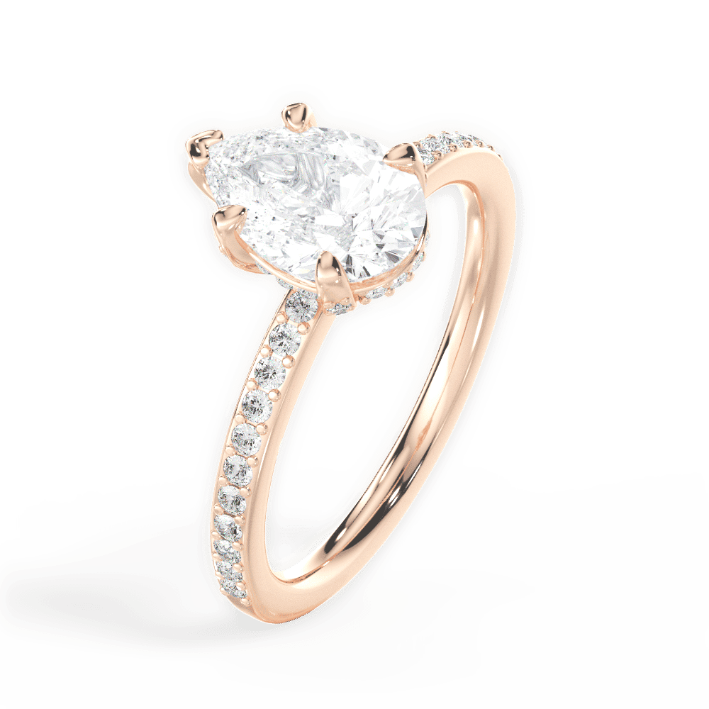 14kt Rose Gold/18kt Rose Gold/pear/side