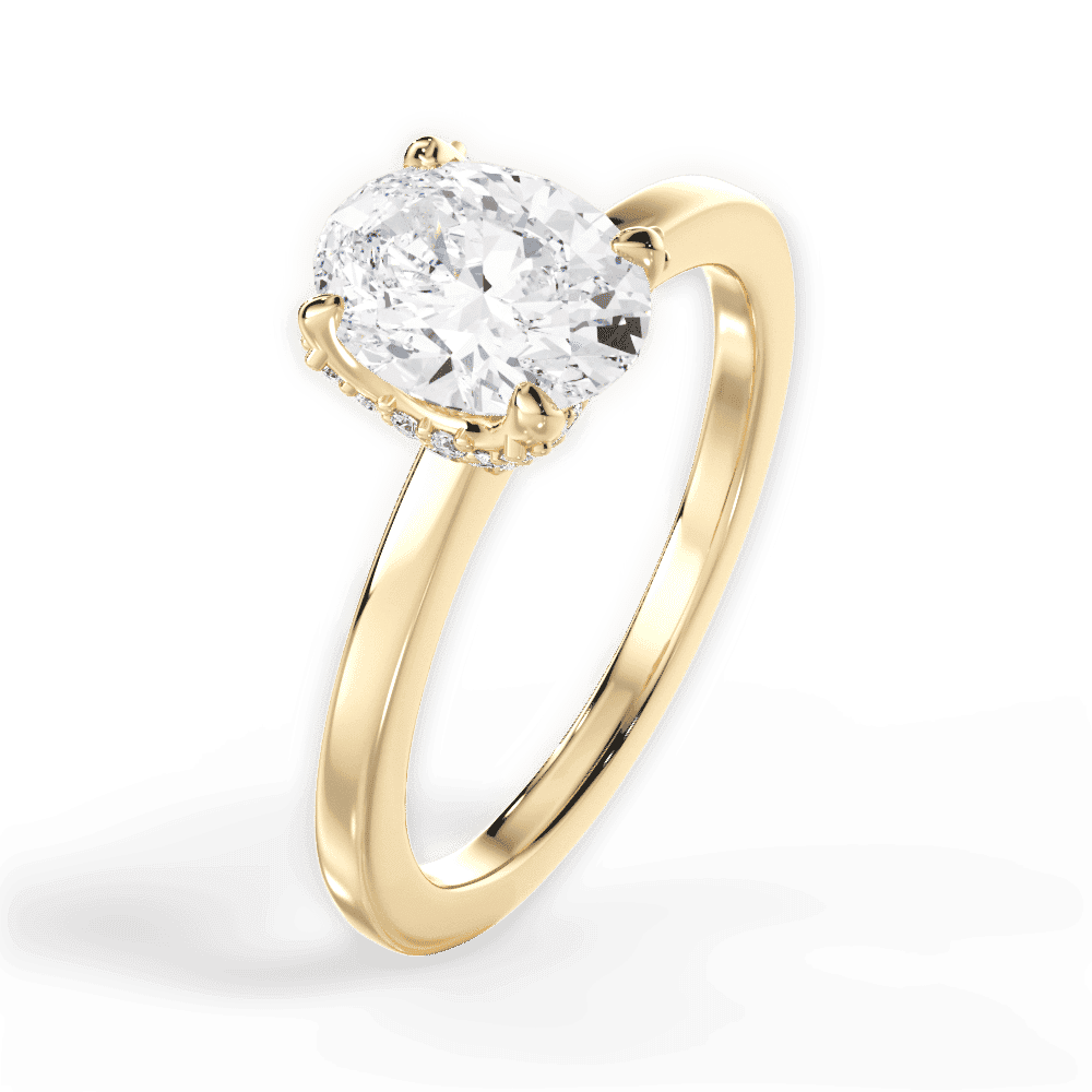 14kt Yellow Gold/18kt Yellow Gold/oval/side