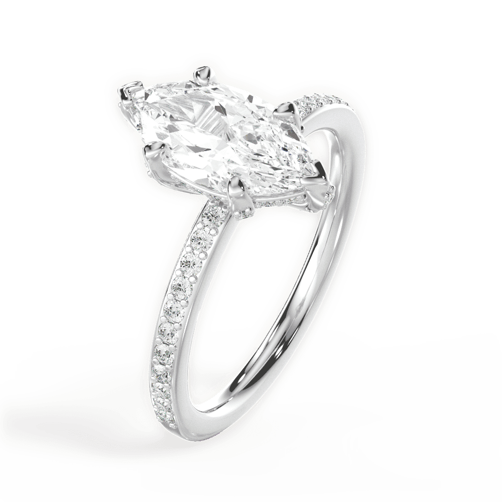 14kt White Gold/18kt White Gold/Platinum/marquise/side