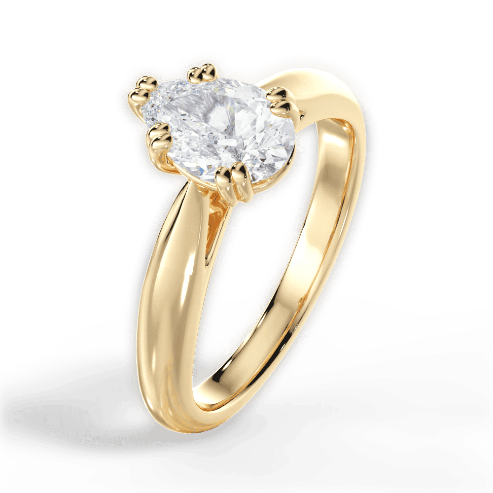 14kt Yellow Gold/18kt Yellow Gold/pear/side