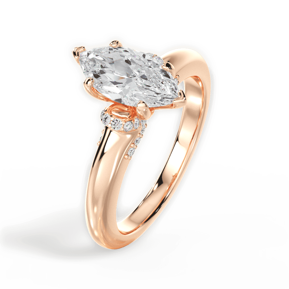 14kt Rose Gold/18kt Rose Gold/marquise/side