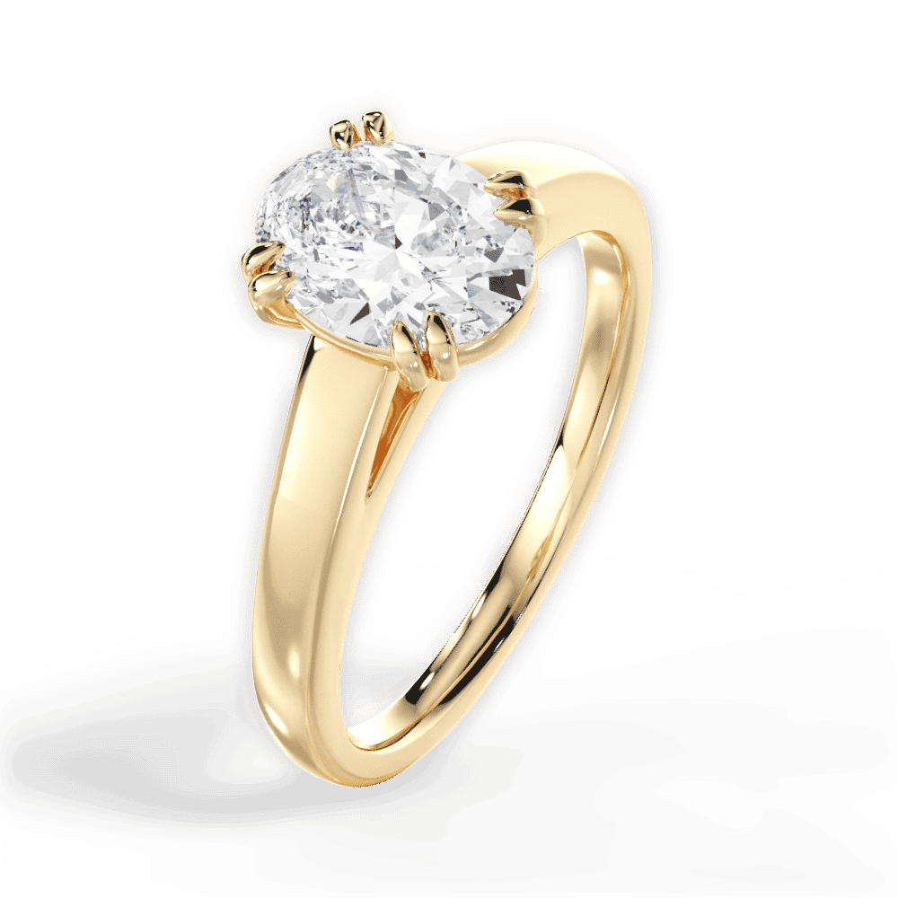 14kt Yellow Gold/18kt Yellow Gold/oval/side