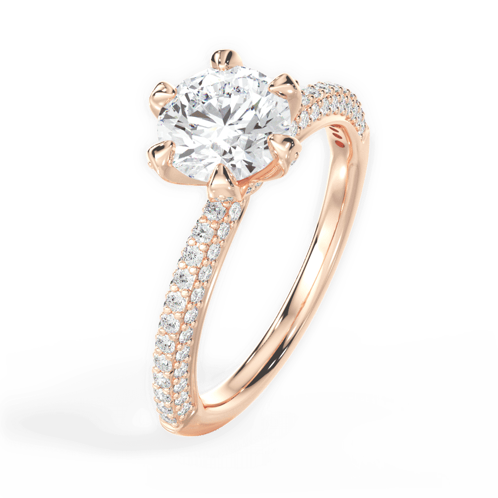 14kt Rose Gold/18kt Rose Gold/round/side