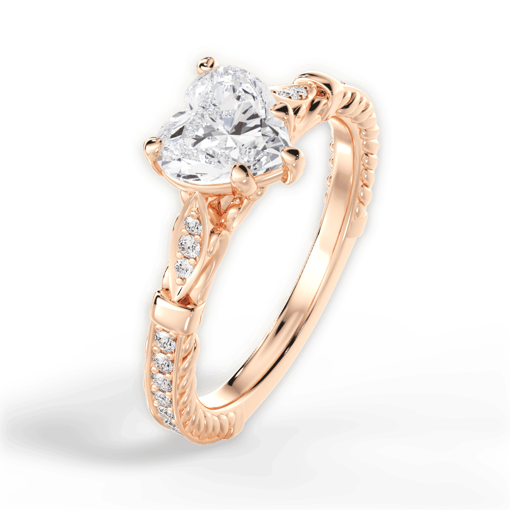 14kt Rose Gold/18kt Rose Gold/heart/side