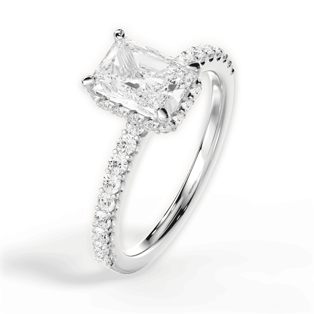 14kt White Gold/18kt White Gold/Platinum/radiant/side