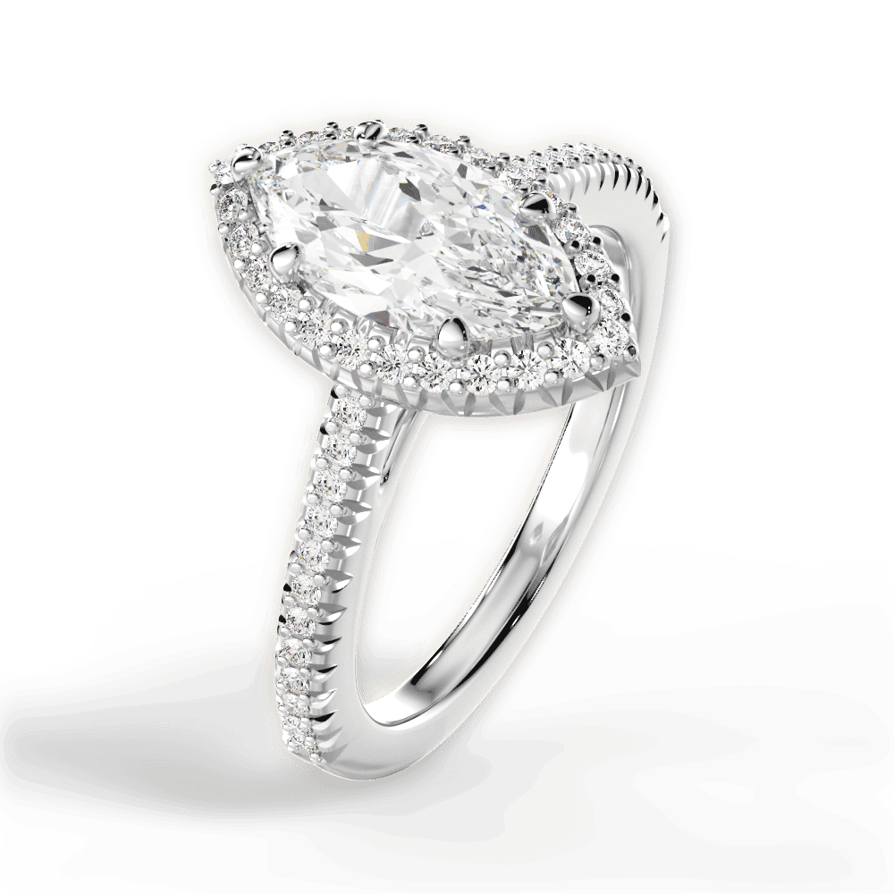 14kt White Gold/18kt White Gold/Platinum/marquise/side