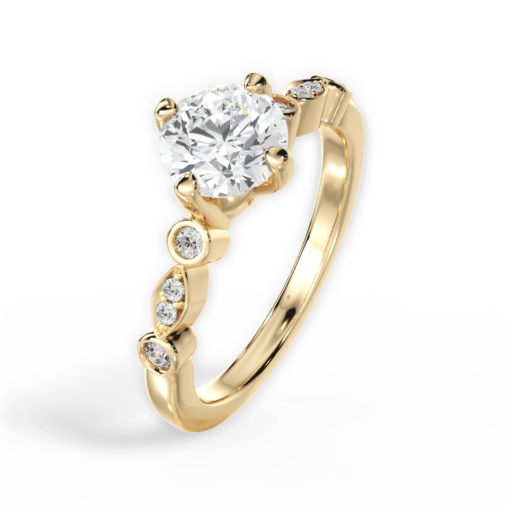 14kt Yellow Gold/18kt Yellow Gold/round/side