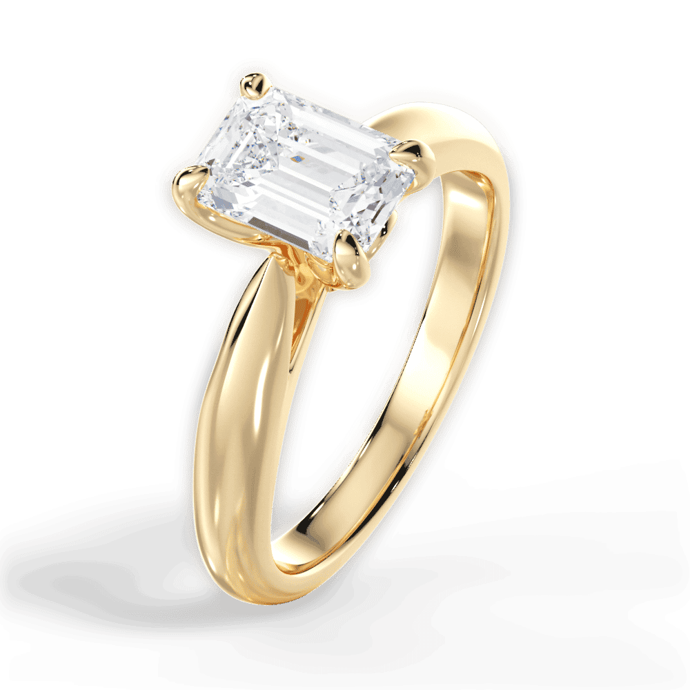 14kt Yellow Gold/18kt Yellow Gold/emerald/side