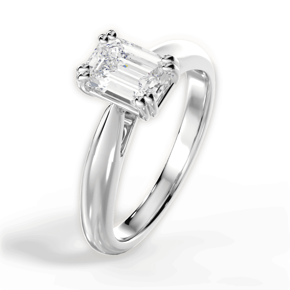 14kt White Gold/18kt White Gold/Platinum/emerald/side